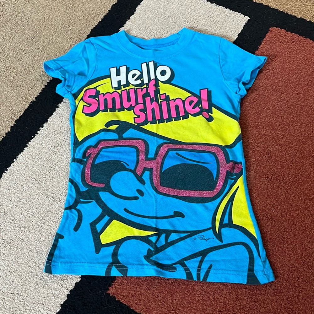💙💛Smurfs T-Shirt / Girls size S (6/6X) / Hello Smurf Shine!